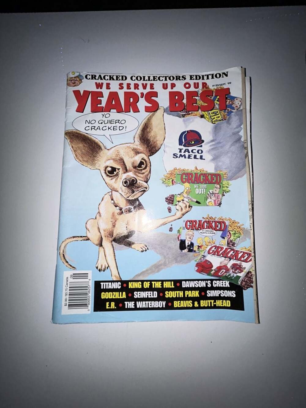 Cracked Magazine Year's Best #120 Sept 1999 Taco Bell Dog Chihuahua Cover